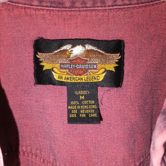 VINTAGE HARLEY DAVIDSON LADIES ACID WASH DENIM SIZE MEDIUM - Picture 2 of 7